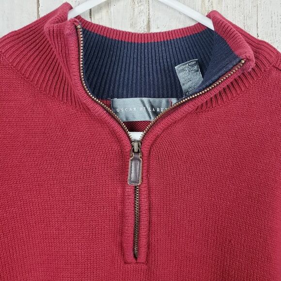 Oscar De La Renta Pullover Sweater Maroon Red Size XL - Picture 5 of 7